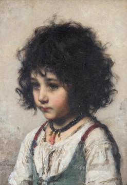 Retrato de niña joven Alexei Harlamov Pinturas al óleo